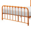 Ethan Full Size Metal Bed, Orange Spindle Design, Heavy Duty Slat Support