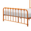 Ethan Twin Size Metal Bed, Orange Spindle Design, Heavy Duty Slat Support