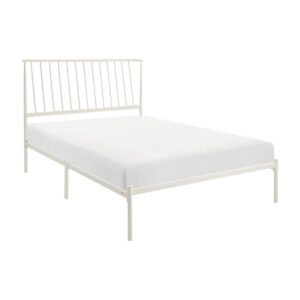 150220266991d81d0be64.jpeg Angie King Size Platform Metal Bed, Subtly Angled Slats on Headboard, White