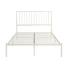 Angie King Size Platform Metal Bed, Subtly Angled Slats on Headboard, White