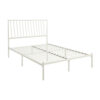 Angie King Size Platform Metal Bed, Subtly Angled Slats on Headboard, White
