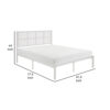 Annie Twin Platform Metal Bed, White Faux Cane Panel Headboard, Low Profile