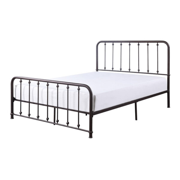 150220266991d84a69da8.jpeg Ken King Size Metal Bed, Ball Accents on Vertical Slats, Antique Bronze
