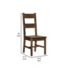 Rick 22 Inch Side Dining Chairs Set of 2, Ladder Back, Burnished Brown Rubberwood