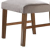 Leom 25 Inch Set of 2 Side Dining Chairs, Tufted Gray Polyester, Brown