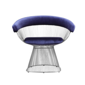 150220266991d917928a4.jpeg Mimi 27 Inch Accent Armchair, Plush Blue Velvet, Chrome Wire Cage Base