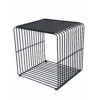 Reo 16 Inch Side End Table, Waterfall Black Metal Wire Frame