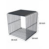 Reo 16 Inch Side End Table, Waterfall Black Metal Wire Frame