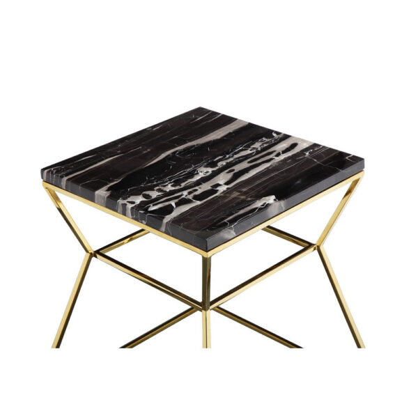 150220266991d97d7fef6.jpeg Lio 18 Inch Side End Table, Black Marble Top, Gold Open Hourglass Frame