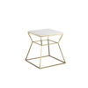 150220266991d98160384.jpeg Lio 18 Inch Side End Table, White Marble Top, Gold Open Hourglass Frame
