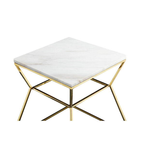 150220266991d98547d93.jpeg Lio 18 Inch Side End Table, White Marble Top, Gold Open Hourglass Frame