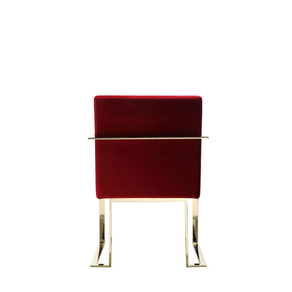 150220266991d98d3b419.jpeg Boly 22 Inch Dining Side Chair Armchair, Maroon Velvet, Gold Steel Frame