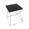 150220266991d9919a013.jpeg Lio 18 Inch Side End Table, Black Marble Top, Silver Open Hourglass Frame