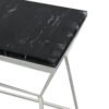 150220266991d99493563.jpeg Lio 18 Inch Side End Table, Black Marble Top, Silver Open Hourglass Frame