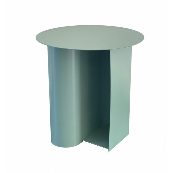 Rati 19 Inch Side End Table with Magazine Rack, Round Top, Green Finish