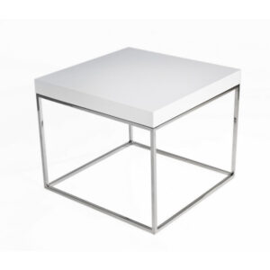 150220266991d9fb2dfcd.jpeg Zen 24 Inch Side End Table, Square, White Lacquer Top, Chrome Steel Frame