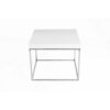 Zen 24 Inch Side End Table, Square, White Lacquer Top, Chrome Steel Frame