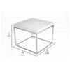 Zen 24 Inch Side End Table, Square, White Lacquer Top, Chrome Steel Frame