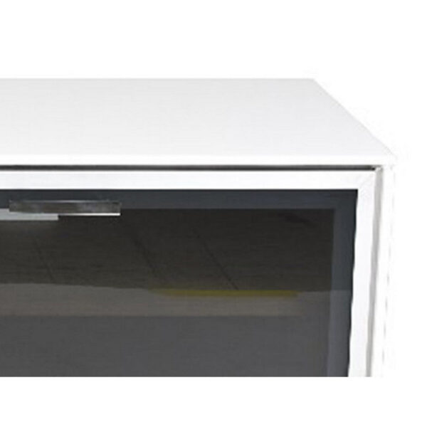 Ida 60 Inch TV Entertainment Console, Drawer, Pull Down Door, White Lacquer