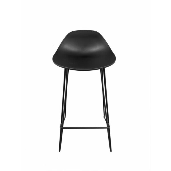 Bert 30 Inch Barstool Chair Set of 2, Low Back, Geometric Black Metal