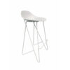 Bert 30 Inch Barstool Chair Set of 2, Low Back, Geometric White Metal