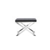 Sovi 20 Inch Accent Stool Ottoman, X Shape Steel Legs, Charcoal Gray