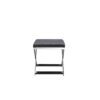 Sovi 20 Inch Accent Stool Ottoman, X Shape Steel Legs, Charcoal Gray