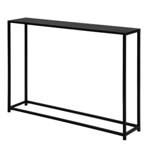 150220266991da950819f.jpeg Eme 38 Inch Console Sofa Table, Rectangular Top, Modern Black Metal Frame
