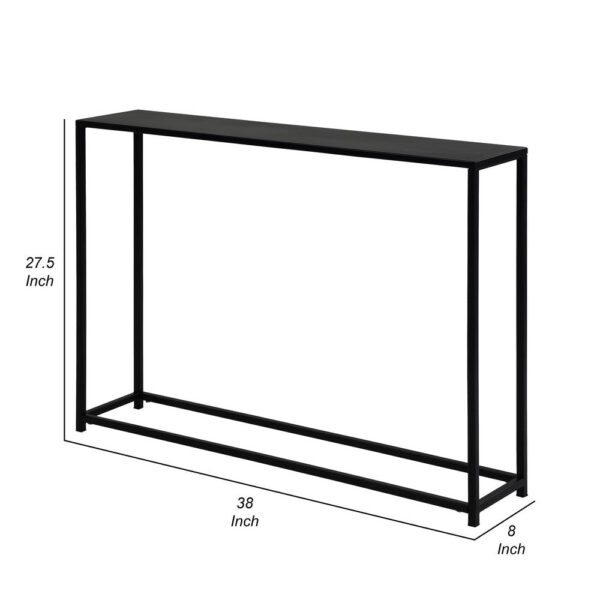 150220266991da9c33e7d.jpeg Eme 38 Inch Console Sofa Table, Rectangular Top, Modern Black Metal Frame