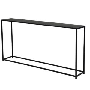 150220266991da9ee0a3d.jpeg Eme 56 Inch Console Sofa Table, Rectangular Top, Modern Black Metal Frame