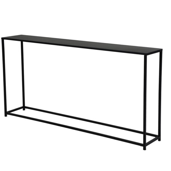 150220266991da9ee0a3d.jpeg Eme 56 Inch Console Sofa Table, Rectangular Top, Modern Black Metal Frame