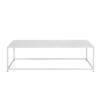Eme 48 Inch Coffee Table, Rectangular Tabletop, Modern White Metal Frame