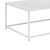 Eme 48 Inch Coffee Table, Rectangular Tabletop, Modern White Metal Frame