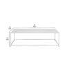 Eme 48 Inch Coffee Table, Rectangular Tabletop, Modern White Metal Frame