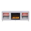 150220266991dbc5071c4.jpeg Samy 70 Inch TV Console LED Fireplace Heater, Glass Door, White, Silver
