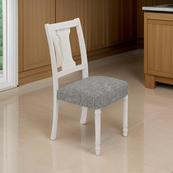 150220266991dc144b865.jpeg Sane 19 Inch Dining Side Chair Set of 2, Fiddleback, White Wood, Gray Linen