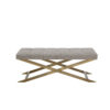 150220266991dc3701d91.jpeg Cid Shia 47 Inch Accent Bench, Tufted Gray, X Shape Brushed Brass Legs