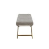 150220266991dc3879689.jpeg Cid Shia 47 Inch Accent Bench, Tufted Gray, X Shape Brushed Brass Legs
