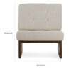 27 Inch Accent Chair, Cushioned Tufted Back, Open Panel Frame, Beige, Brown