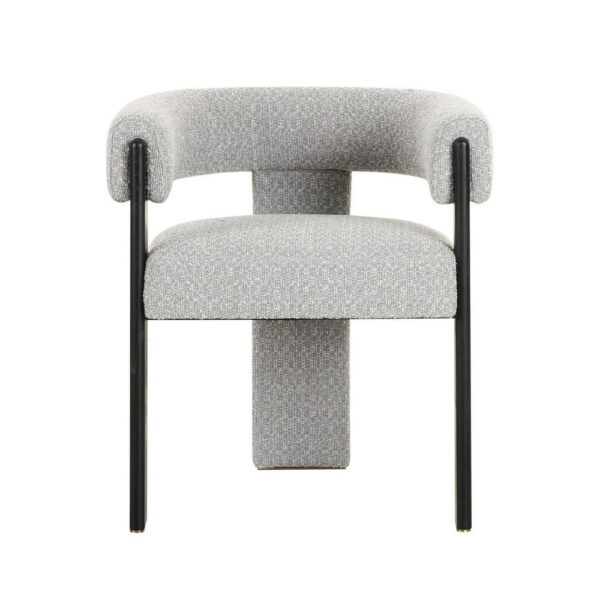 Anta Dining Chair, Curved Modern Art Style, Light Gray Polyester Blend