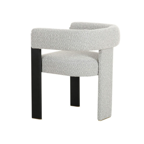 Anta Dining Chair, Curved Modern Art Style, Light Gray Polyester Blend