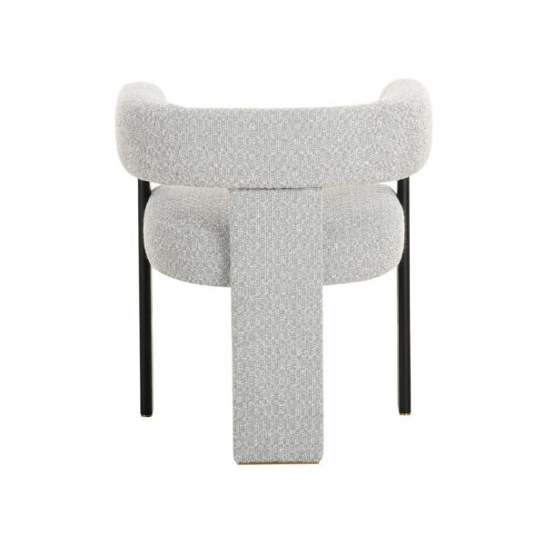 Anta Dining Chair, Curved Modern Art Style, Light Gray Polyester Blend