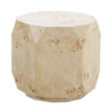 Cid Hy 22 Inch Side End Table, Burl Wood Veneer Drum, Natural Brown