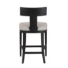 Cid Sten 27 Inch Counter Height Chair, T Shape Back, Beige Linen, Black