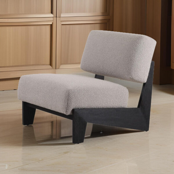 150220266991dd75f1eb7.jpeg Cid Joy 30 Inch Accent Chair, Low Profile, Light Gray Velvet, Wood Frame