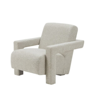 Cid Lily 28 Inch Accent Chair, Foam Cushioned Plush Beige Polyester Fabric