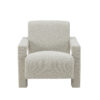 Cid Lily 28 Inch Accent Chair, Foam Cushioned Plush Beige Polyester Fabric