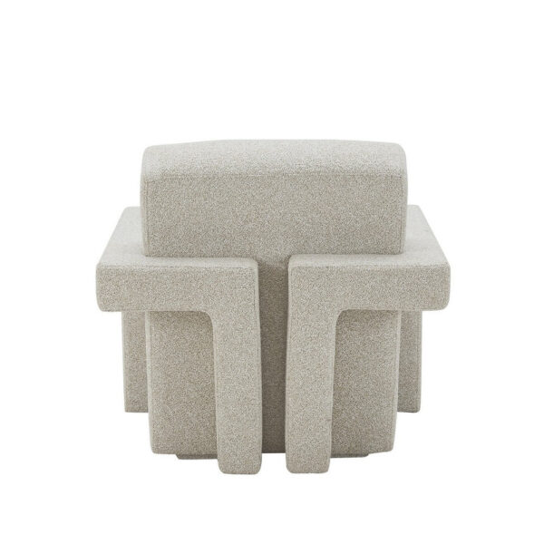 Cid Lily 28 Inch Accent Chair, Foam Cushioned Plush Beige Polyester Fabric