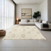 Kia 8 x 10 Large Area Rug, Handwoven Floral Patterns, Beige Brown Wool