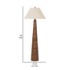 150220266991de6174a55.jpeg Seya 58 Inch Floor Lamp, Empire Fabric Shade, Tapered Brown Wood Base